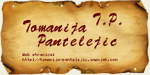 Tomanija Pantelejić vizit kartica